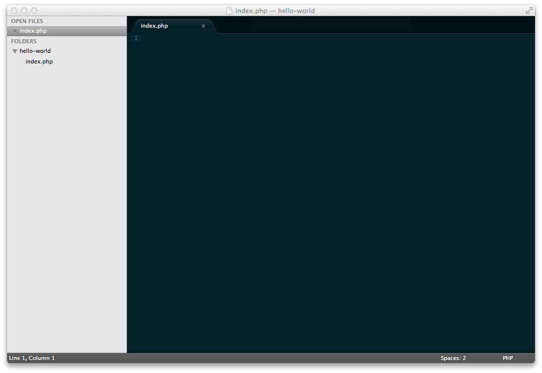 Sublime Text hello-world PHP index file